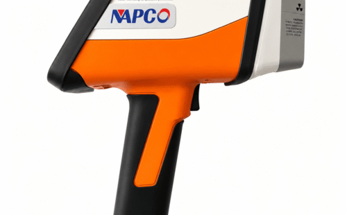 Futuristic handheld device in studio lighting