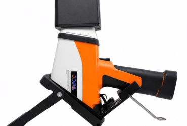 Industrial handheld device on white background