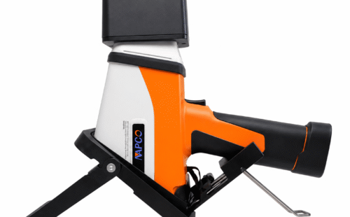 Industrial handheld device on white background