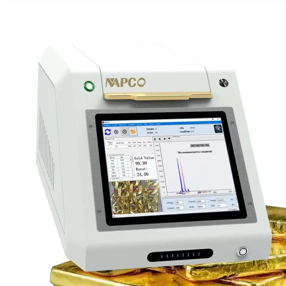 N1 XRF gold tester analyzing precious metals for accurate gold purity testing